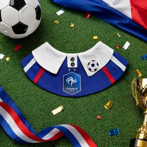 Bandana pour animaux de compagnie imprimé équipe nationale de football, bavoir doux à thème football, serviette anti-bave pour petits et moyens chiens et chats - Product Image 3