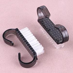 Black Nail Cleaning Brush Small Plastic Handle Brushes <b>Powder</b> <b>Dust</b> Soft Remover Nail Beauty Multi-functional Tools - Product Image 2
