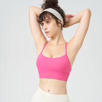 Beau soutien-gorge de sport pour femmes débardeur d'entraînement respirant élastique avec sangle antichoc pour la course et le sport