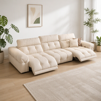 Canapé électrique multifonctionnel mural en tissu anti-griffures pour chat, réglable, style nuage, en ligne droite, couleur crème