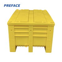Conteneur de palette en plastique HDPE rigide de qualité alimentaire, empilable, grande capacité (1000 kg), pour entrepôt industriel et stockage en vrac, usage intensif