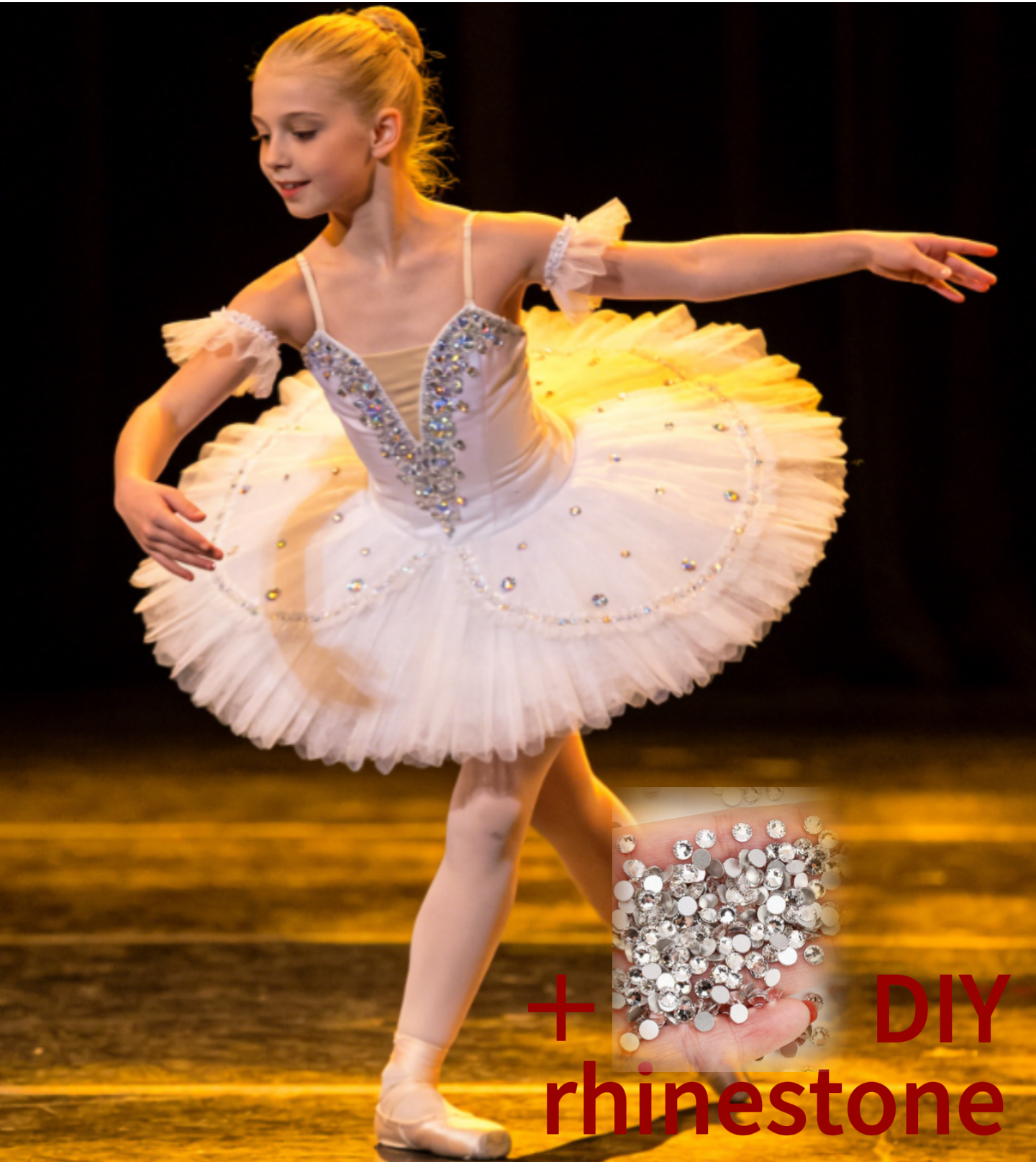 White with DIY Rhinestone