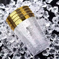 Vasos de Plástico Desechables Transparentes de 10oz con Borde Plateado para Fiestas y Bodas