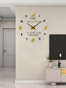 YZOK's new modern stylish home decoration 3D <strong>large</strong>-sized digital <strong>wall</strong> <strong>clock</strong> with digital mirror sticker - DIY <strong>wall</strong> <strong>clock</strong> - Product Image 2