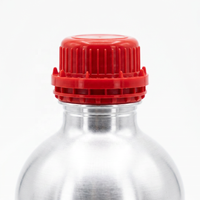 Bouteille en aluminium poli miroir de 1000 ml avec bouchon de sécurité rouge, hermétique et opaque, pour huiles essentielles, parfums et produits chimiques