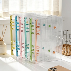 Album classeur A5 en PVC pailleté / Classeur de budget transparent avec 2 boutons / Idéal pour les <span class=keywords><strong>étudiant</strong></span>s, le travail ou le rangement des notes quotidiennes - Product Image 4