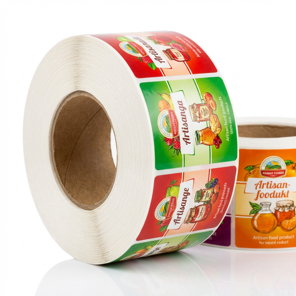 Custom Eco-friendly Waterproof Food Packaging Labels for Coffee & Tea, Recycled PET Sticker, Small MOQ