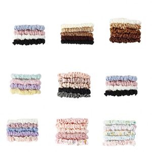 Lot de 5 Chouchous en Satin Ultra Petits – Accessoires Cheveux Tendance en Polyester Élastique pour Femme - Product Image 1