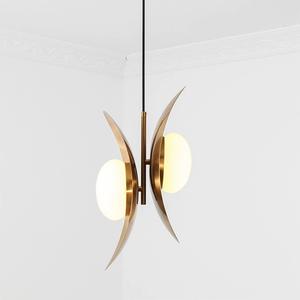 Современная светодиодная Подвесная лампа SIMIG, стекло + Железный полумесяц, лампа с лампочкой G9 для гостиной, дома, отеля, прохода, магазина, барного декора - Product Image 3