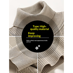 Nuovo Stile Maglione da <span class=keywords><strong>Uomo</strong></span> Casual Slim Fit Basic a Collo Alto Leggero Lavorato a <span class=keywords><strong>Maglia</strong></span> - Product Image 4