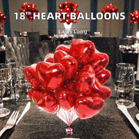 Lot de 10 ballons cœur métalliques de 18 pouces, or et rouge, écologiques, jetables, durables, recyclables, pour mariage et baby shower