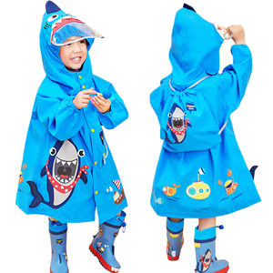 Wholesale Safe Reflective Cartoon <b>Kids</b> Hooded Raincoat, Thick EVA Oversize <b>Rain</b> Wear with Storage Bag for School Hiking Outdoor - Product Image 5