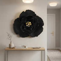 Décoration murale intérieure en métal, vente en gros, accent décoratif pour la maison, 68,58*12,7*62,23CM, noir et or, décoration murale métallique de luxe pour la maison