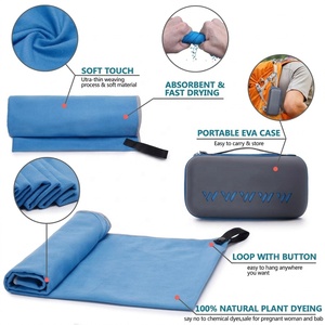 Personalizado portátil Eva de microfibra de secado rápido toalla caso para viajes de playa senderismo mochila Yoga gimnasio deportes - Product Image 3