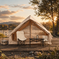 Léger 12 ㎡   Tente de camping gonflable avec doubles portes et doubles fenêtres de toit, tissu Oxford 300D, 3*4*2m, poteaux pneumatiques en PVC pour
