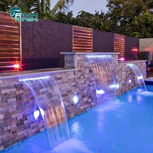 Cascadas de Pared para Piscina de Jardín de Acero Inoxidable Water Faery, Decoración de Agua Moderna para Exteriores con Cambio de Color LED, Grosor de 1.5 mm - Product Image 4