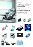 Fauteuil de massage intelligent portable et pliable pour le corps entier, système à double cœur, position allongée flottante, 38 airbags, étirement des mollets, recharge sans fil