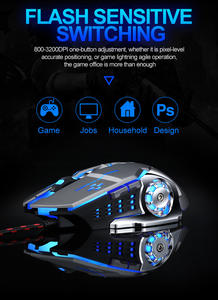Thunder <span class=keywords><strong>Lupo</strong></span> V6 gaming mouse ufficio raggiante wired topo meccanico - Product Image 6