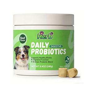 ผู้ผลิต OEM/ODM อาหารว่างแบบเคี้ยวสำหรับสุนัข โปรไบโอติก แบรนด์ส่วนตัว สำหรับสุขภาพลำไส้สัตว์เลี้ยง อาหารและอาหารเสริมสำหรับสัตว์เลี้ยง - Product Image 1