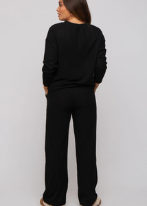 Vêtements <span class=keywords><strong>de</strong></span> détente <span class=keywords><strong>de</strong></span> maternité <span class=keywords><strong>en</strong></span> gros personnalisés, hauts à manches longues et pantalons, pyjama pour femmes enceintes, vêtements <span class=keywords><strong>de</strong></span> maison <span class=keywords><strong>en</strong></span> tricot - Product Image 3