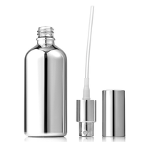 Flacons compte-gouttes en verre argenté miroir, flacons de luxe pour sérum de soin de la peau, huile essentielle, conteneur de stockage de cosmétiques liquides