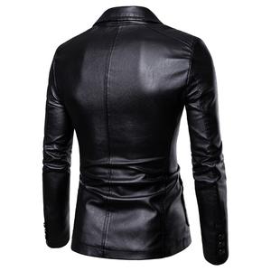 Veste en cuir PU d'hiver de style décontracté pour l'hiver Chaqueta Para Hombres avec fermeture à glissière pour motocyclette à prix d'usine pour hommes - Product Image 2