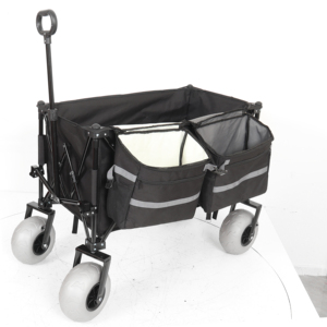 Carros de vagones utilitarios plegables, vagón de playa de gran capacidad con ruedas grandes todoterreno, Compras para acampar al aire libre - Product Image 2