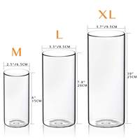 Vase Cylindrique en Verre Transparent Clair, Décoration Maison, Support de Bougie Flottante, Centre de Table de Mariage pour Événements et Usage Domestique