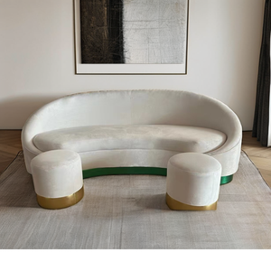 Canapé de scène de mariage moderne personnalisé en cuir PU blanc de luxe, chaise d'événement pour mariés, hôtels, salons, extérieur et chambres à coucher - Product Image 3