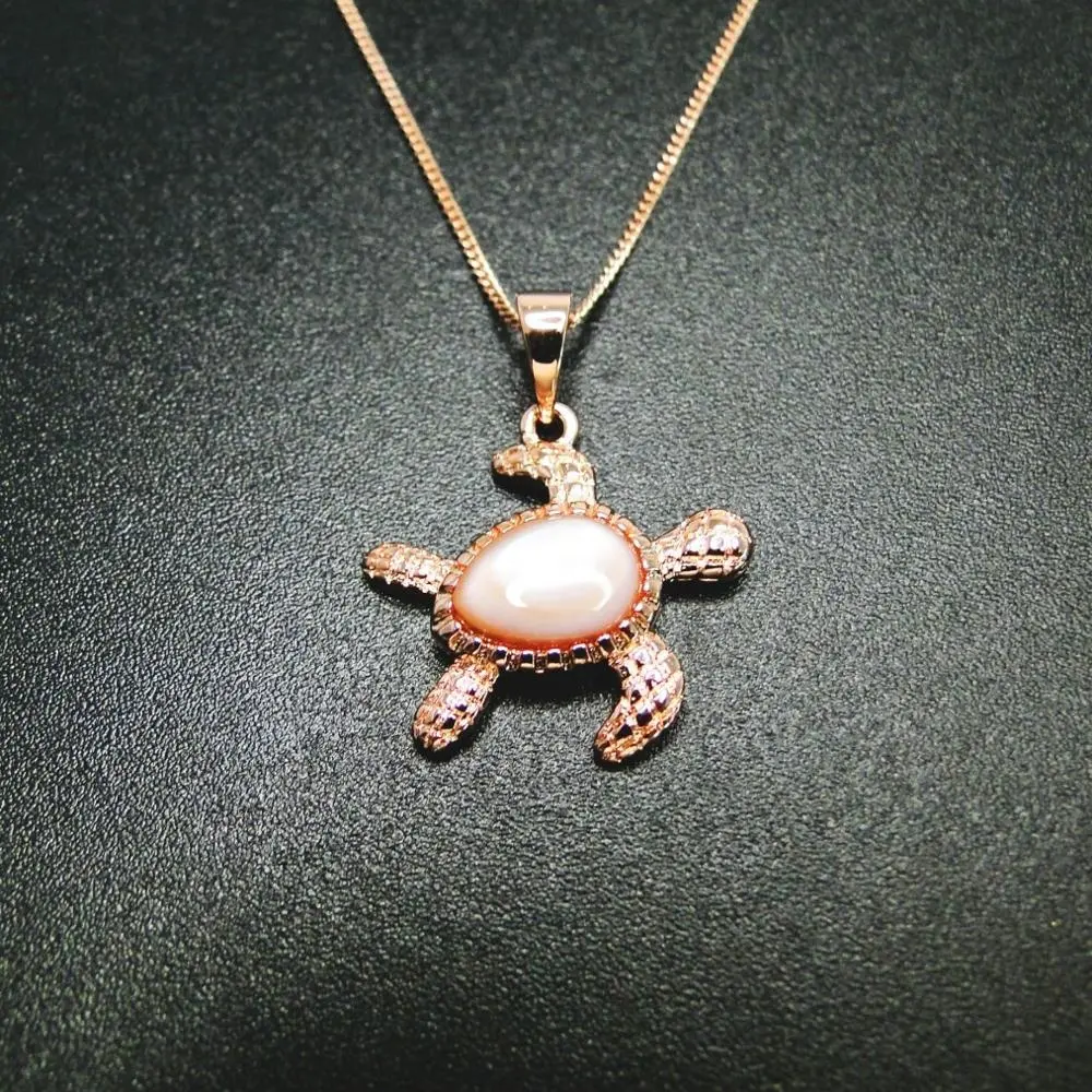 High Quality 925 Sterling Silver Jewelry Hawaii Style Mother of Pearl Sea Turtle Pendant