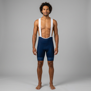 กางเกงปั่นจักรยานขาสั้นผู้ชาย Sprint Sports รุ่น Fitted Bib Shorts ทีม Hirbgod ลายเข็มสีม่วงขาว ระบายอากาศได้ดี ซับเหงื่อ น้ำหนัก 220 กรัม - Product Image 1