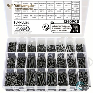 Pernos hexagonales de acero con acabado óxido negro con tuercas, clase 8.8, rosca UNC, tipo brida, sujetadores, 2 tuercas por perno - Product Image 3