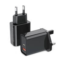 Chargeur mural rapide HNT 30W GaN double port PD3.0, prise US EU JP, adaptateur PC ABS ignifuge pour iPhone, tablette, smartphones