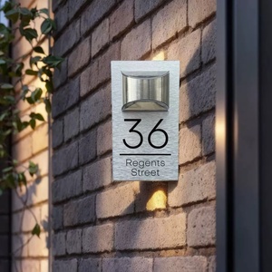 BOYANG Customized Hot Selling Modern Design Black PVC <b>Wall</b> Lamps B22 Bulb Base LED <b>Light</b> Living Room Door Sign House Number Sign - Product Image 4