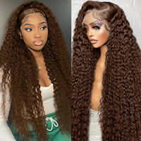 Perruque Lace Front Transparente 13x6 de 40 Pouces, Couleur Brun Chocolat, 100% Cheveux Humains Vierges, Fournisseur Canadien de Perruques en Dentelle