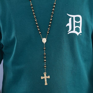 Cadeau religieux Catholique Gallstone Chapelet Collier Perles de Prière Croix Collier Saint Père Médaille Croix Saint Benoît <span class=keywords><strong>Patron</strong></span> - Product Image 3