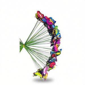 Estacas Metálicas Decorativas con Forma de Mariposa, 100 Piezas, Decoración para Jardín Exterior, Letreros para Patio, Estacas de Alambre Pintadas con Temática Natural - Product Image 1