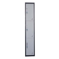 Casier de personnel en acier à 3 compartiments, robuste, pour le rangement des vêtements, armoire étroite en métal, casier de rangement
