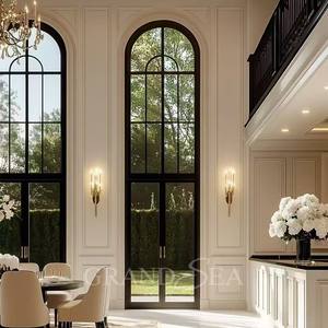 <span class=keywords><strong>Finestre</strong></span> <span class=keywords><strong>esterne</strong></span> commerciali ad arco ad arco con porta francese in acciaio fisso a buon mercato - Product Image 3