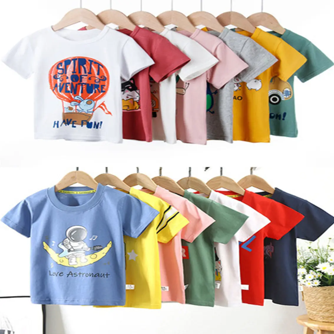 New Arrival Kids Short Sleeve Suit Children's Cotton Kids Clothing Girl Baby Boy Clothes T-shirts