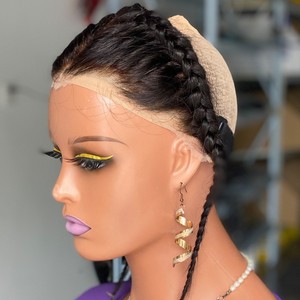 13x4 tẩy trắng nút ren phía trước Braid phía trước đóng cửa khối của tóc thật - Product Image 5