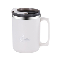 Mug de luxe en acier inoxydable 304 avec couvercle, isolé, résistant aux chutes, 350 ml, grand format, pour usage domestique, café, thé, lait de soja, design minimaliste et élégant