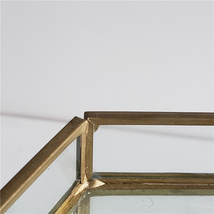 Porte-bougie <span class=keywords><strong>en</strong></span> verre transparent <span class=keywords><strong>en</strong></span> forme d'hexagone <span class=keywords><strong>en</strong></span> <span class=keywords><strong>cuivre</strong></span>, bougeoir décoratif de table, <span class=keywords><strong>bougeoirs</strong></span> votifs - Product Image 5