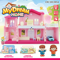 Vente en gros de maison de poupée d'assemblage My Lovely Villa Toy Cute Classic Dollhouse Diy Mini Miniature avec meubles à vendre bon marché