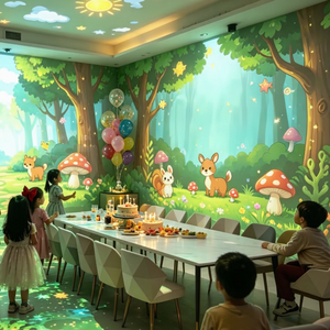 Système de projection interactive pour fêtes d'anniversaire, adapté aux salles de jeux pour enfants, parcs intérieurs, centres commerciaux et centres familiaux - Product Image 1