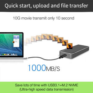 Thunderbolt 3 M.2 SSD Caja de aluminio Fábrica Tipo-C USB 3,1 NVME <span class=keywords><strong>Carcasa</strong></span> de <span class=keywords><strong>disco</strong></span> <span class=keywords><strong>duro</strong></span> de <span class=keywords><strong>estado</strong></span> sólido Caja SSD USB personalizada - Product Image 3