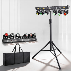 Faro mobile a 6 teste da 120W per illuminazione scenica, effetto strobo RGB, controllo DMX512 e audio, per DJ e spettacoli discoteche - Product Image 1