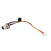 Connecteur de panneau étanche M12 8 broches (femelle/mâle) personnalisable avec assemblage de câble vers connecteur pas de 2,54 mm