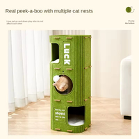 Maison pour chat en feutre résistante à l'usure, maison pour chat toutes saisons, cadre d'escalade pour chat multicouche intégré, planche à gratter en peluche