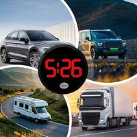 Horloge de voiture numérique pour tableau de bord Stick intérieur automobile lumineux activé par le toucher sur les horloges du véhicule avec affichage de l'heure LED